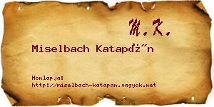 Miselbach Katapán névjegykártya